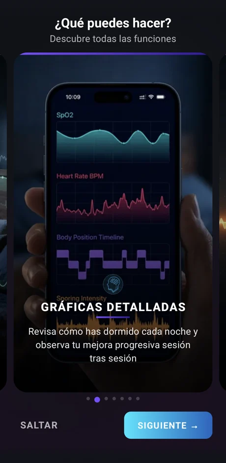 Onboarding: gráficas detalladas por noche